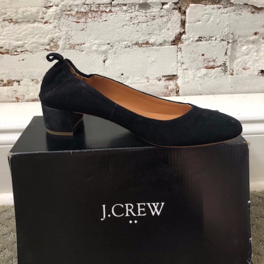 Jcrew black block heels